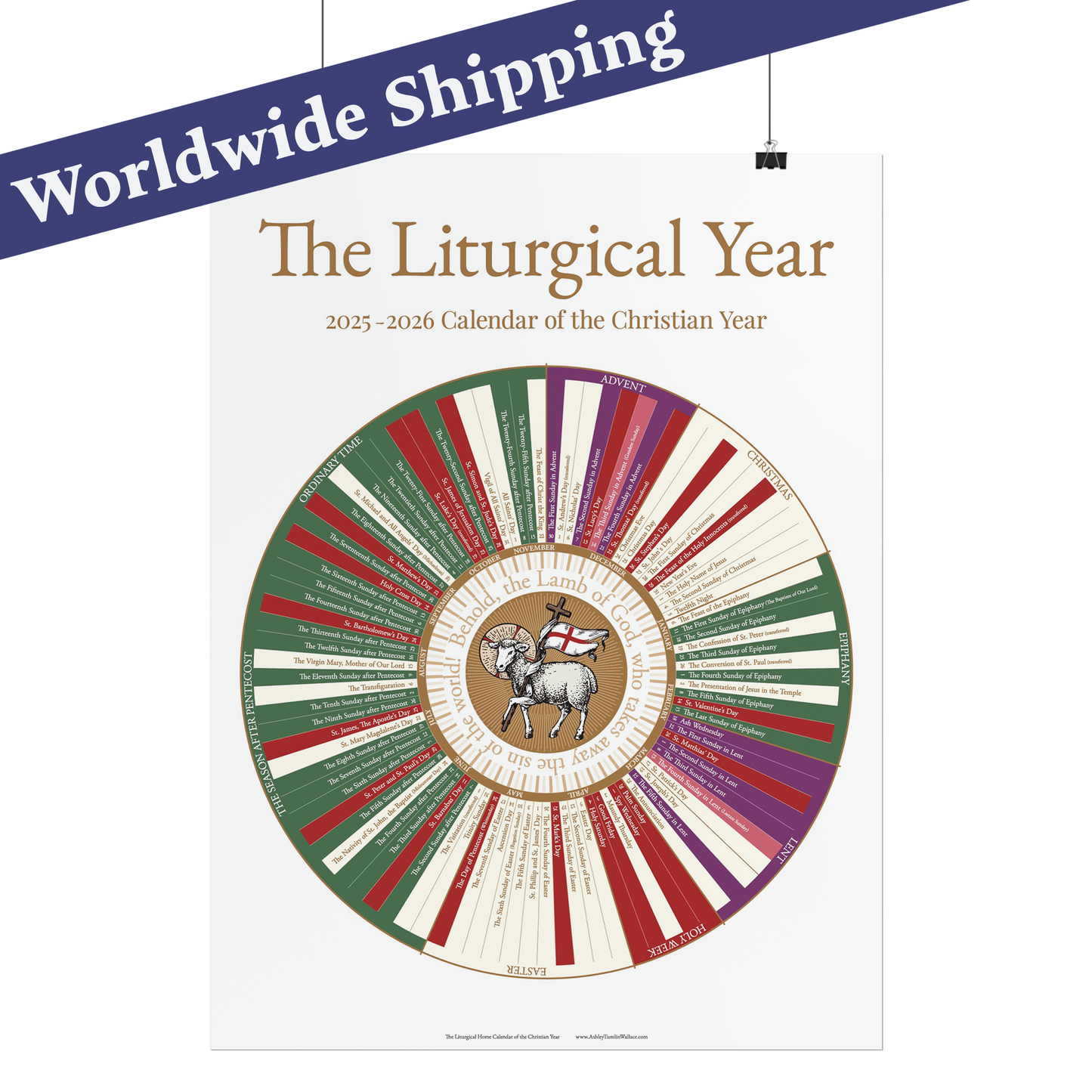 The Liturgical Home Liturgical Calendar for 2025-2026 (Canada, Australia, UK, WorldWide)