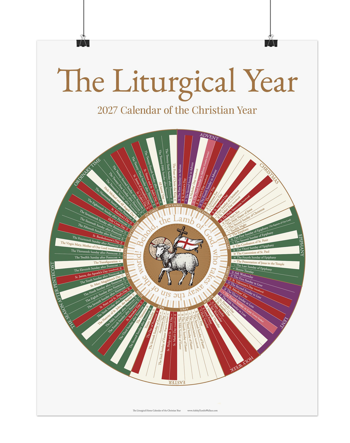 Liturgical Calendar - 18" x 24" (Standard)
