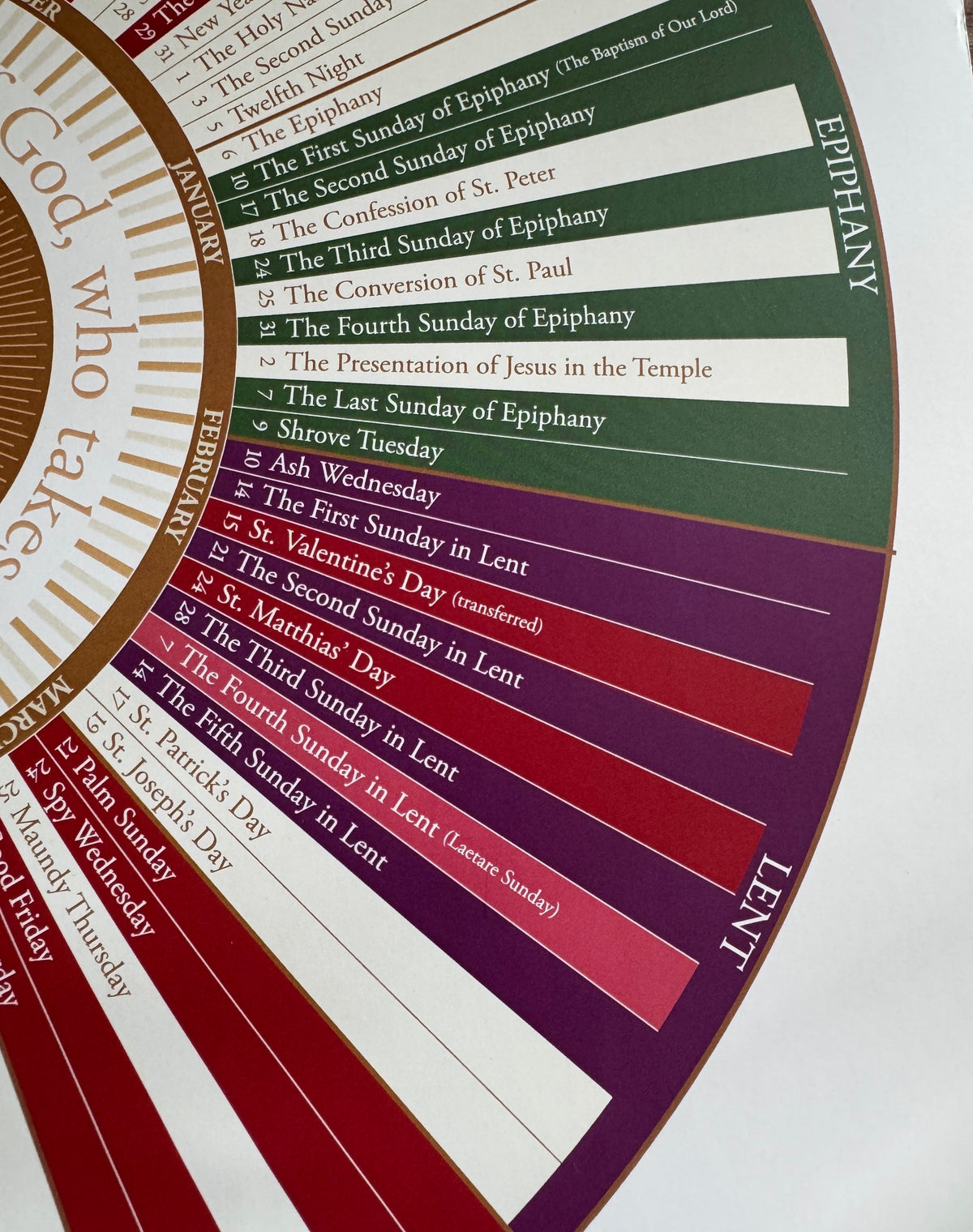 2027 Calendar Close Up