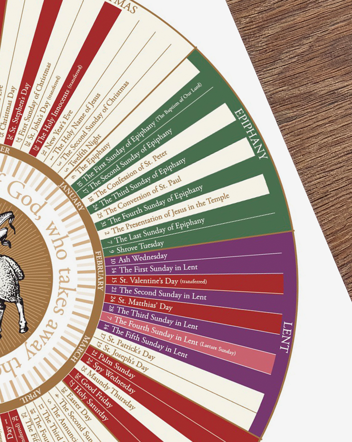 Liturgical Calendar - 12" x 18" (Small)