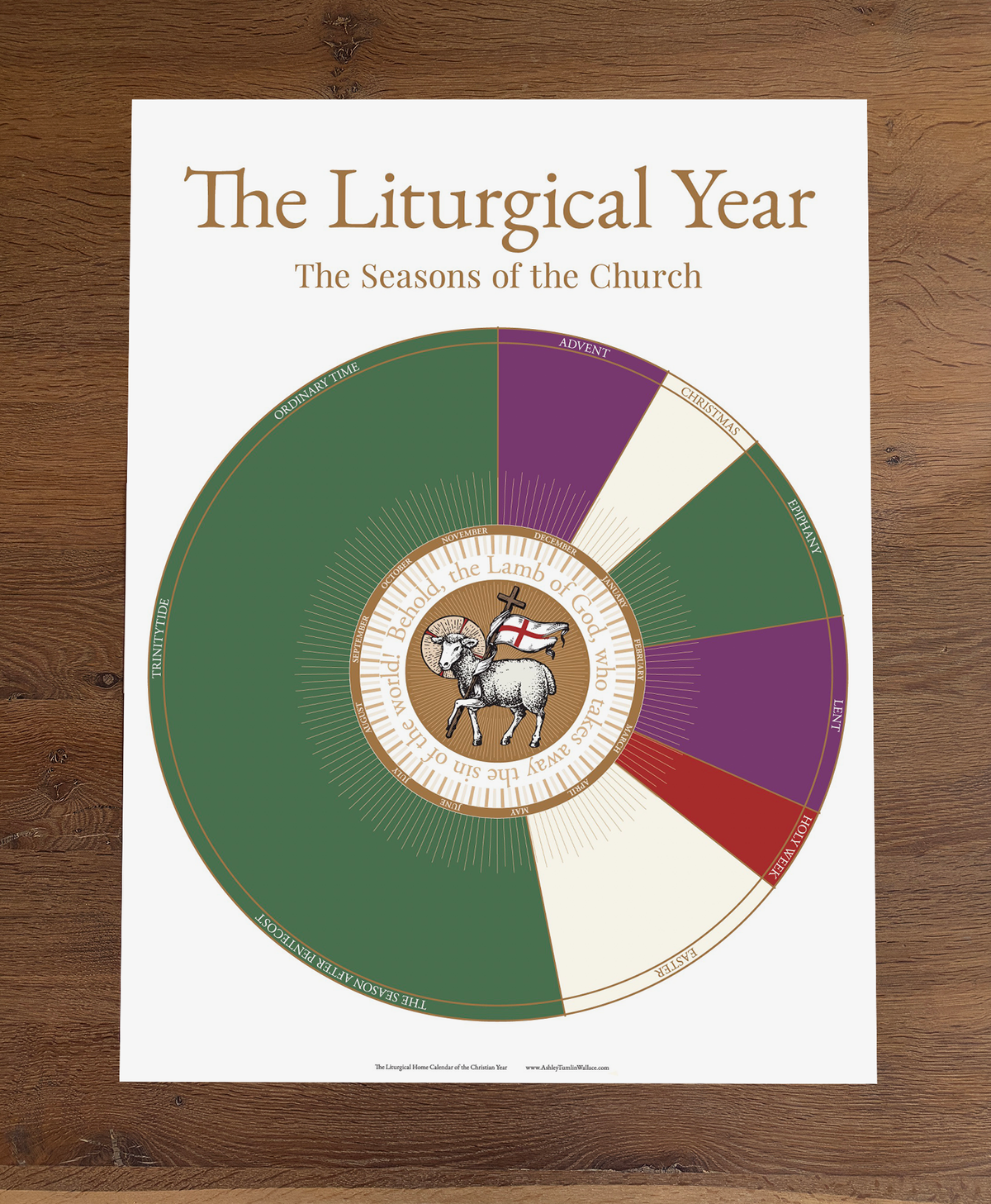 Perpetual Liturgical Calendar - 24" x 32" (Large)