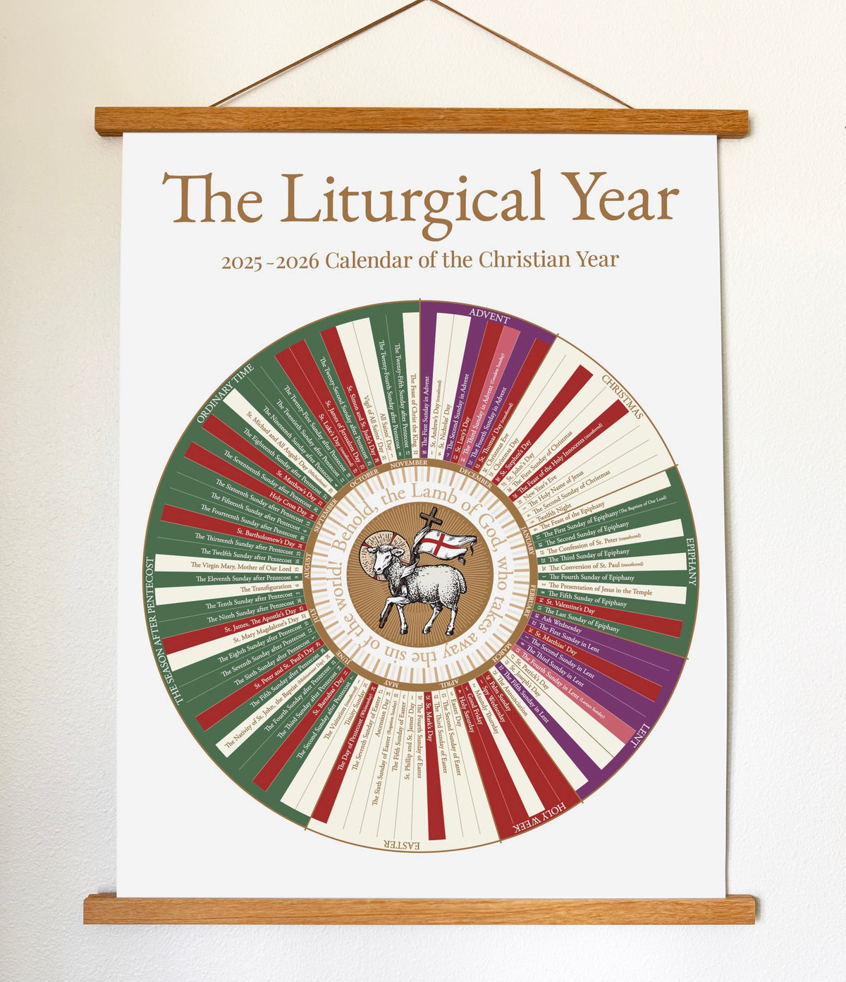 2026 Liturgical Calendar - 18" x 24" (Standard)
