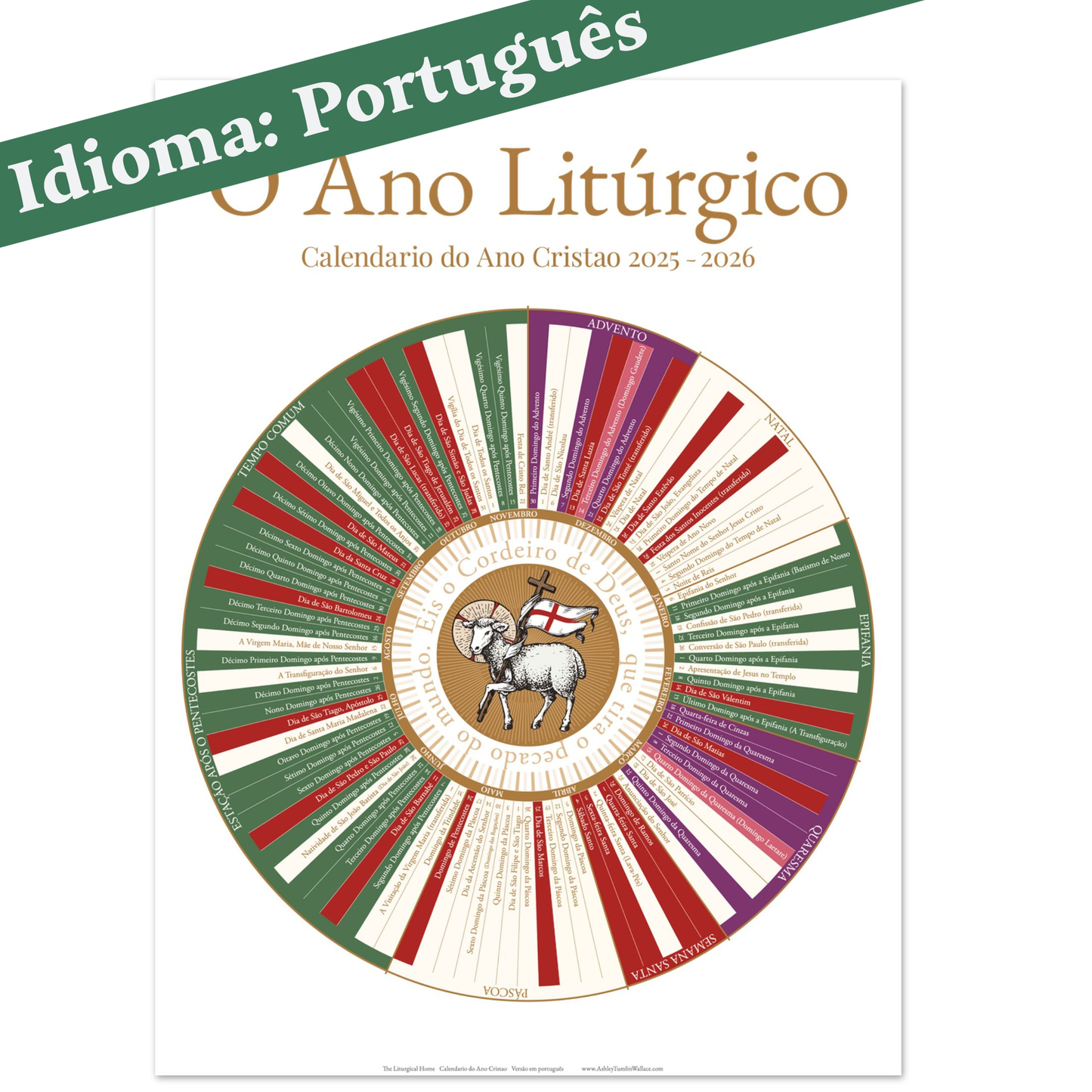 The Liturgical Home - O Ano Litúrgico Calendário do Ano Cristão 2025-2026 (Versão em Português)