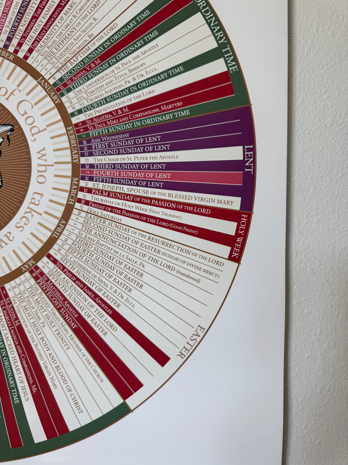 Catholic Liturgical Calendar - 18" x 24" (Standard)