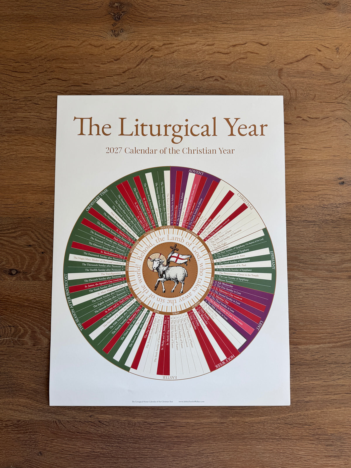 Liturgical Calendar - 18" x 24" (Standard)