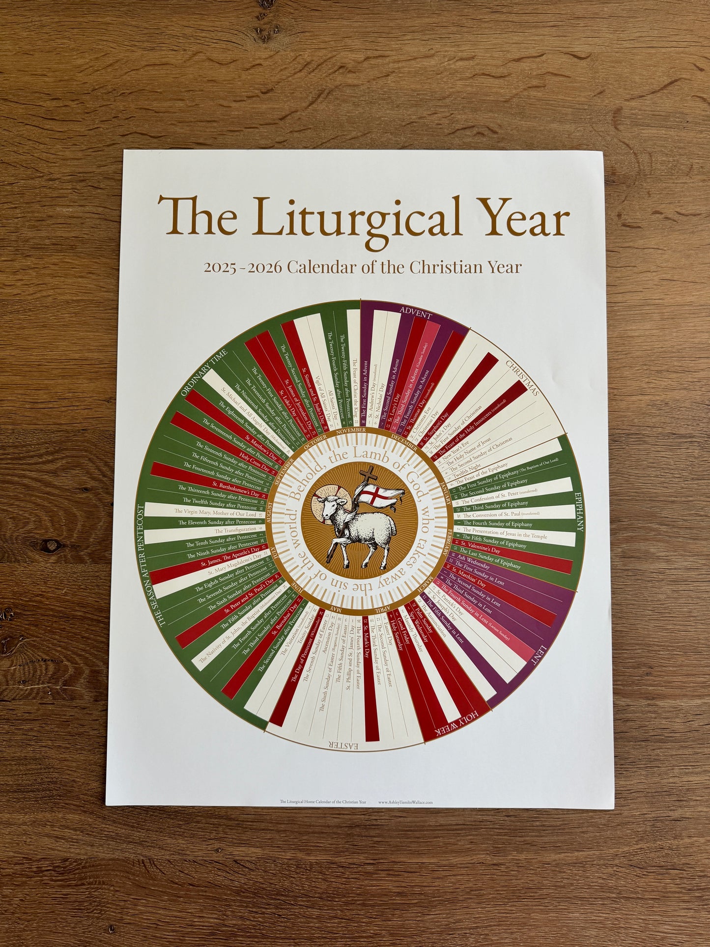 The Liturgical Home Liturgical Calendar for 2025-2026