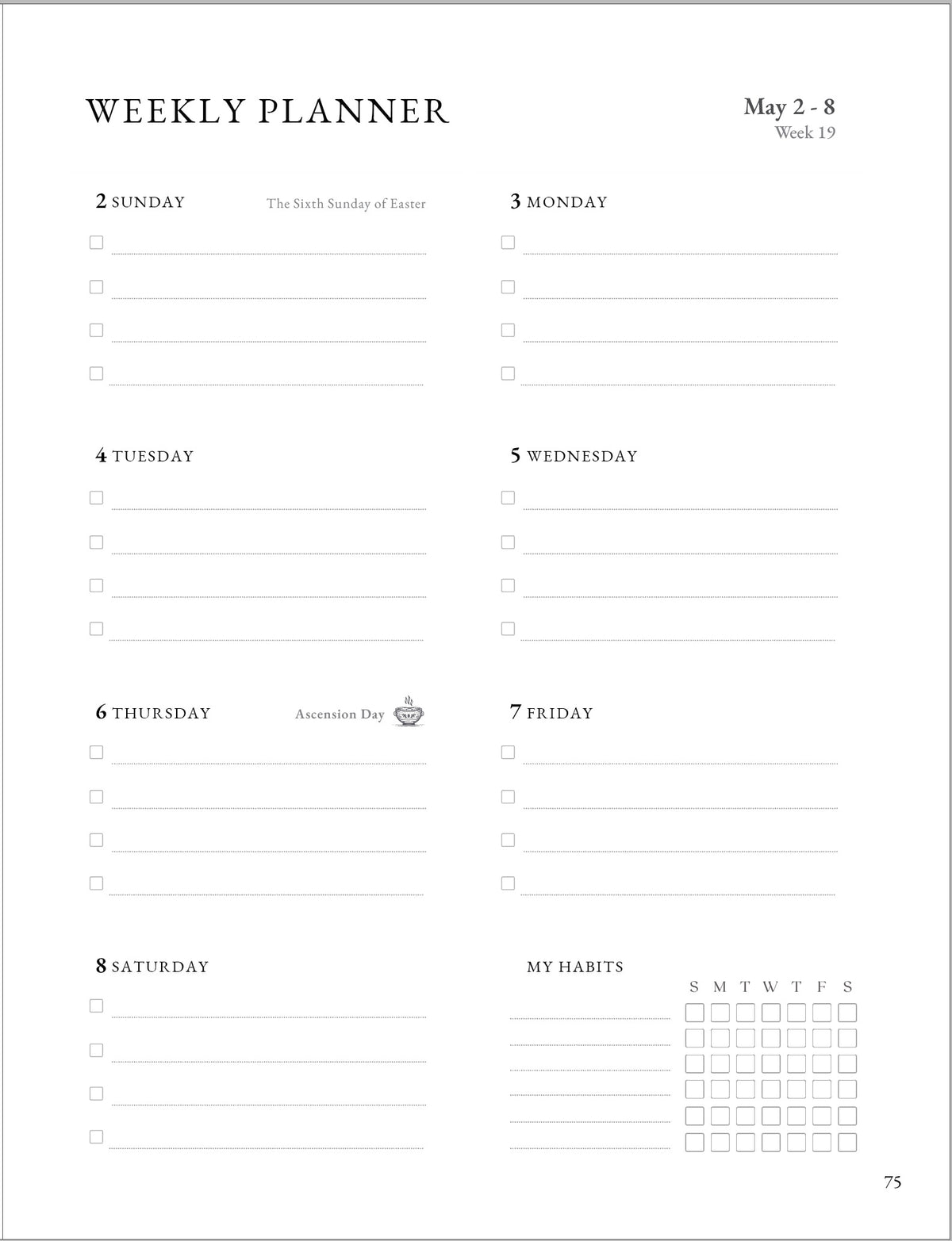 2027 Liturgical Year Planner