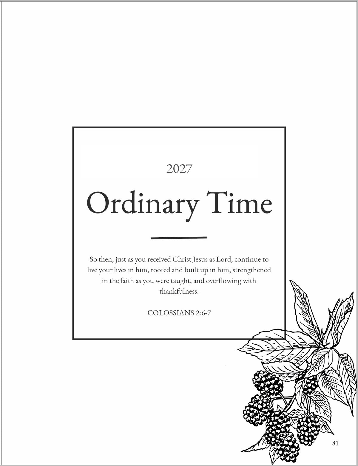 2027 Liturgical Year Planner